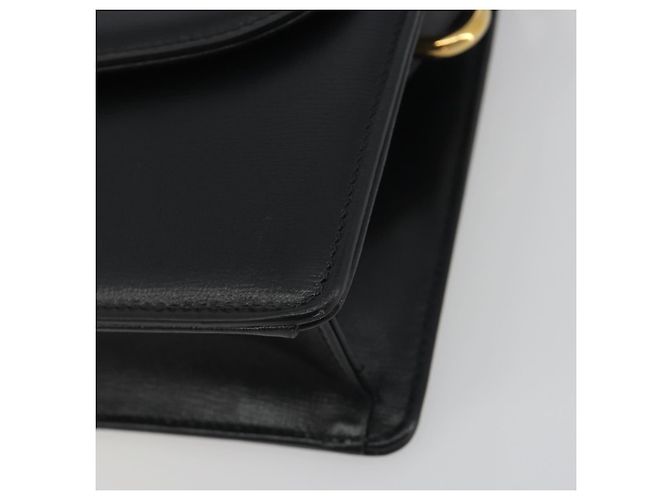Borsa a tracolla GUCCI in pelle nera e oro 589474 Auth mr2812 Nero D'oro - vista 11