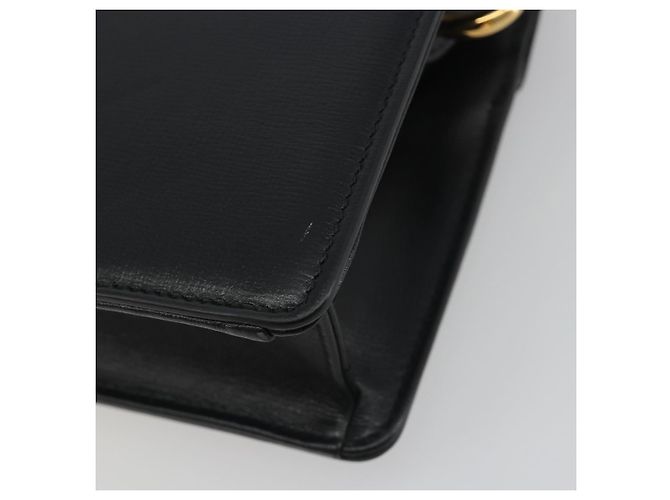 Borsa a tracolla GUCCI in pelle nera e oro 589474 Auth mr2812 Nero D'oro - vista 13