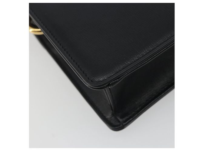 Borsa a tracolla GUCCI in pelle nera e oro 589474 Auth mr2812 Nero D'oro - vista 14