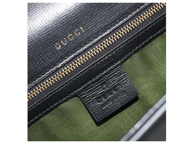 Borsa a tracolla GUCCI in pelle nera e oro 589474 Auth mr2812 Nero D'oro - vista 17