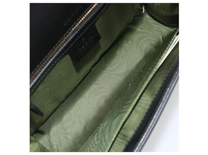 Borsa a tracolla GUCCI in pelle nera e oro 589474 Auth mr2812 Nero D'oro - vista 18