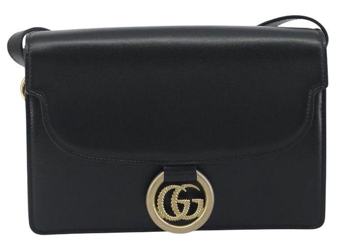Borsa a tracolla GUCCI in pelle nera e oro 589474 Auth mr2812 Nero D'oro - vista 2