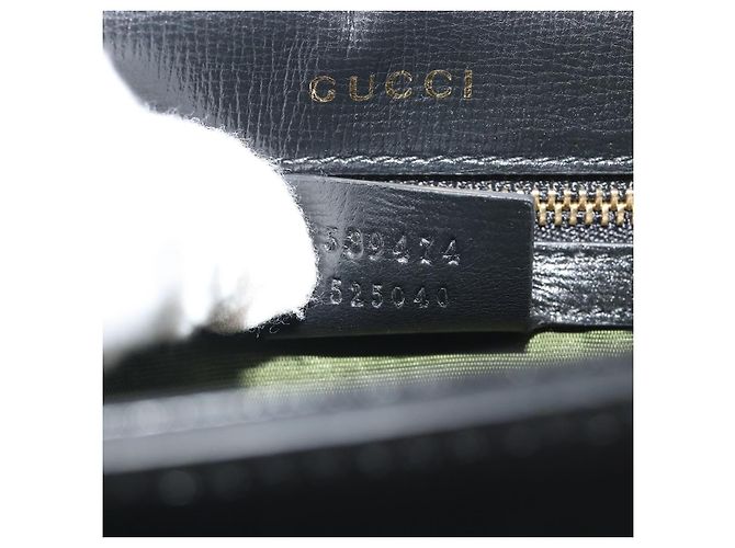 Borsa a tracolla GUCCI in pelle nera e oro 589474 Auth mr2812 Nero D'oro - vista 25