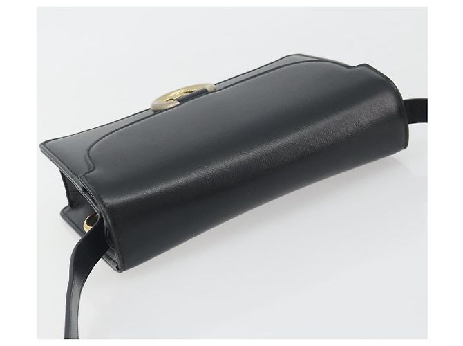 Borsa a tracolla GUCCI in pelle nera e oro 589474 Auth mr2812 Nero D'oro - vista 6