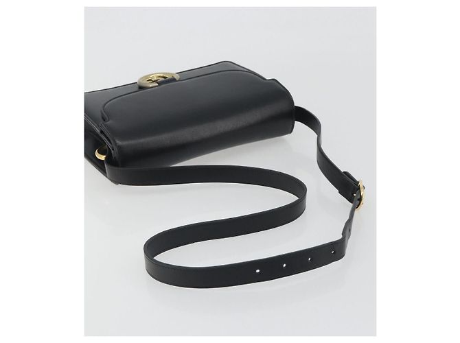 Borsa a tracolla GUCCI in pelle nera e oro 589474 Auth mr2812 Nero D'oro - vista 7