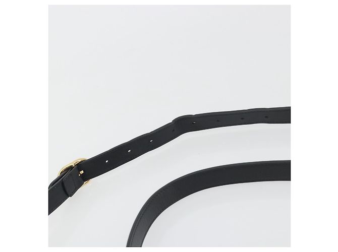 Borsa a tracolla GUCCI in pelle nera e oro 589474 Auth mr2812 Nero D'oro - vista 9