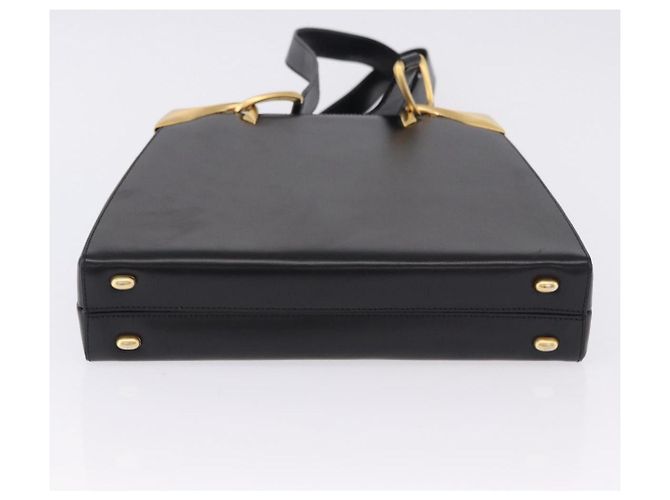 Céline Borsa a spalla CELINE in pelle nera e oro Auth 197483A Nero D'oro - vista 9