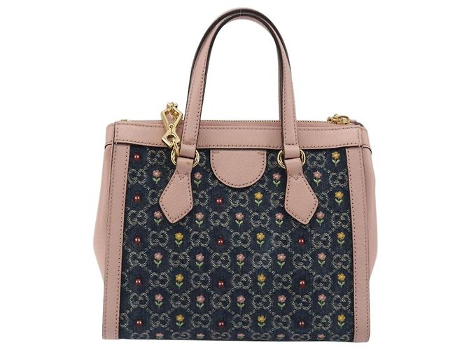 Borsa GUCCI GG Marmont Ofidia Denim 2way Blue 547551 Auth BA14795M - vista 3