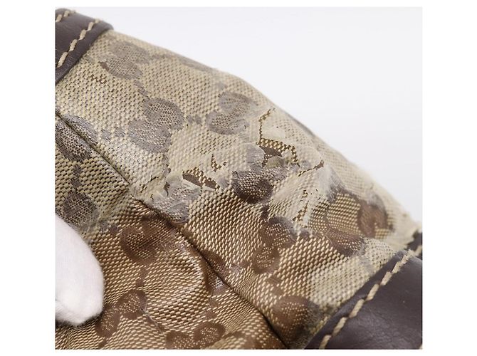 Borsa GUCCI GG Canvas GG crystal Coated Canvas Beige Gold 223964 Auth 197056 D'oro - vista 14
