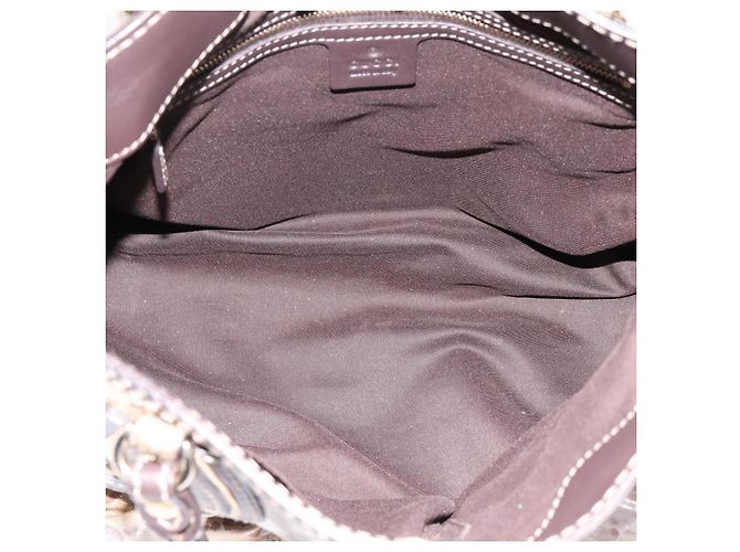 Borsa GUCCI GG Canvas GG crystal Coated Canvas Beige Gold 223964 Auth 197056 D'oro - vista 17