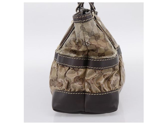 Borsa GUCCI GG Canvas GG crystal Coated Canvas Beige Gold 223964 Auth 197056 D'oro - vista 4