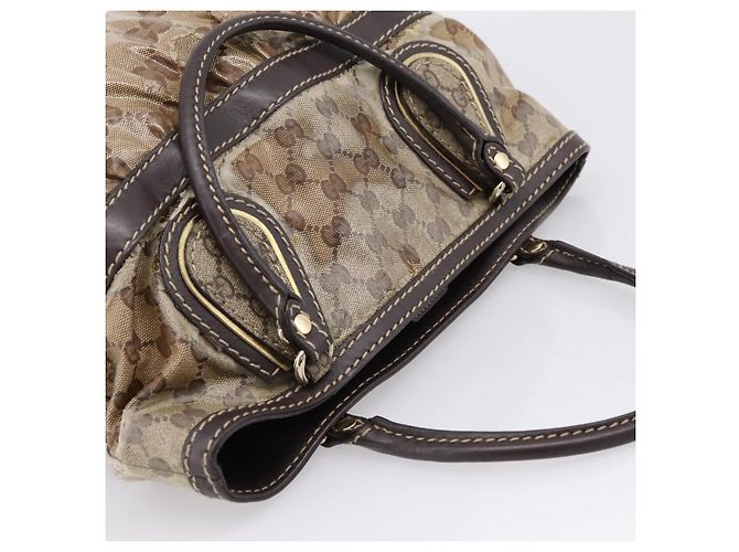 Borsa GUCCI GG Canvas GG crystal Coated Canvas Beige Gold 223964 Auth 197056 D'oro - vista 6
