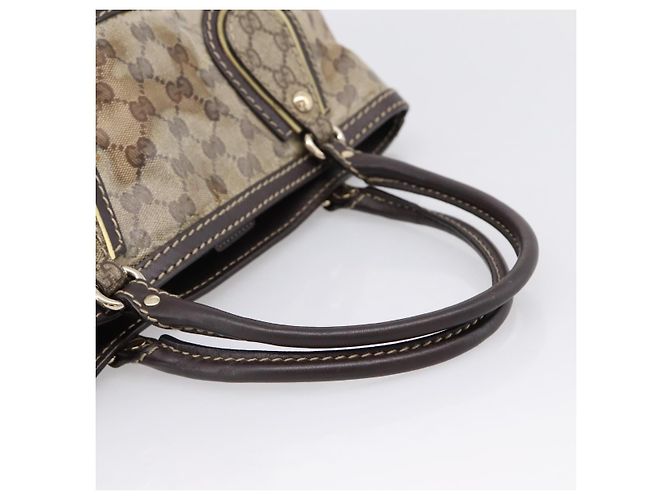 Borsa GUCCI GG Canvas GG crystal Coated Canvas Beige Gold 223964 Auth 197056 D'oro - vista 7