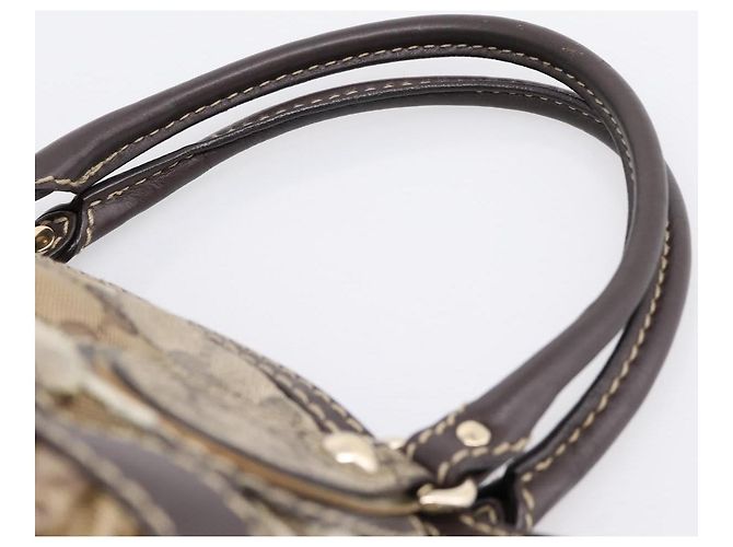 Borsa GUCCI GG Canvas GG crystal Coated Canvas Beige Gold 223964 Auth 197056 D'oro - vista 8