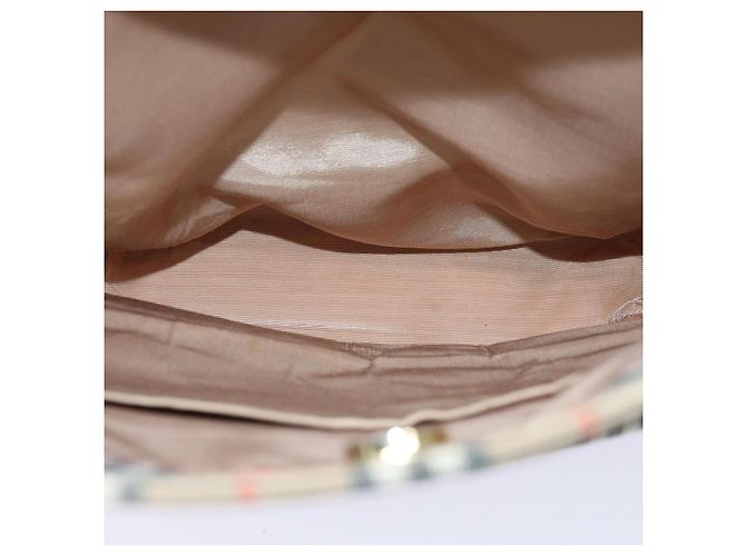 Borsa Tote Burberrys Nova Check Canvas Auth 75666 Beige D'oro - vista 11