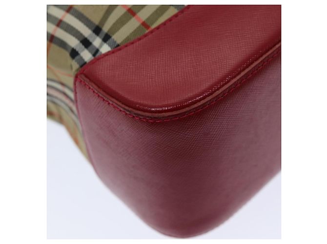 Borsa Tote Burberrys Nova Check Canvas Auth 75666 Beige D'oro - vista 16