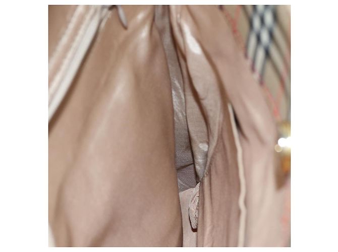 Borsa Tote Burberrys Nova Check Canvas Auth 75666 Beige D'oro - vista 17