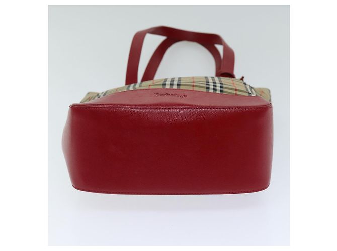 Borsa Tote Burberrys Nova Check Canvas Auth 75666 Beige D'oro - vista 5
