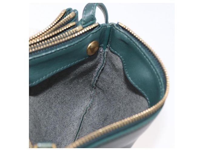 Céline Borsa a tracolla CELINE Trio in pelle verde e oro Auth 177008A D'oro - vista 18