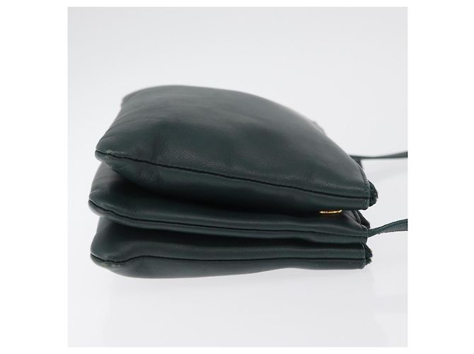 Céline Borsa a tracolla CELINE Trio in pelle verde e oro Auth 177008A D'oro - vista 4