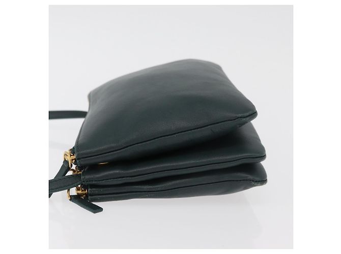 Céline Borsa a tracolla CELINE Trio in pelle verde e oro Auth 177008A D'oro - vista 5