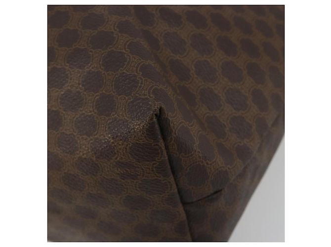 Céline Borsa a tracolla CELINE Macadam Canvas PVC Leather Brown Gold Auth 196695A Marrone D'oro - vista 10