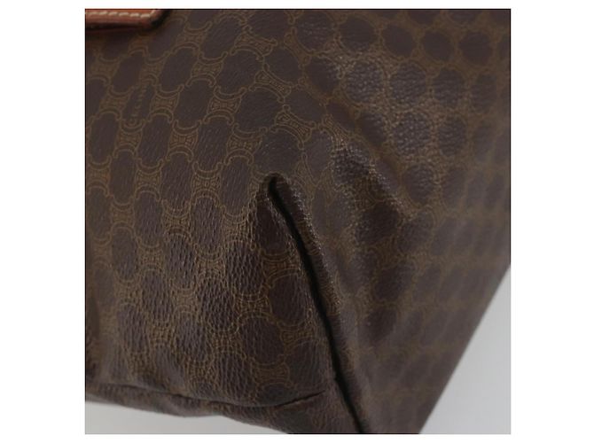 Céline Borsa a tracolla CELINE Macadam Canvas PVC Leather Brown Gold Auth 196695A Marrone D'oro - vista 11