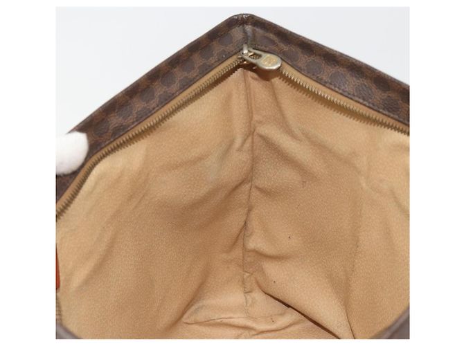 Céline Borsa a tracolla CELINE Macadam Canvas PVC Leather Brown Gold Auth 196695A Marrone D'oro - vista 19