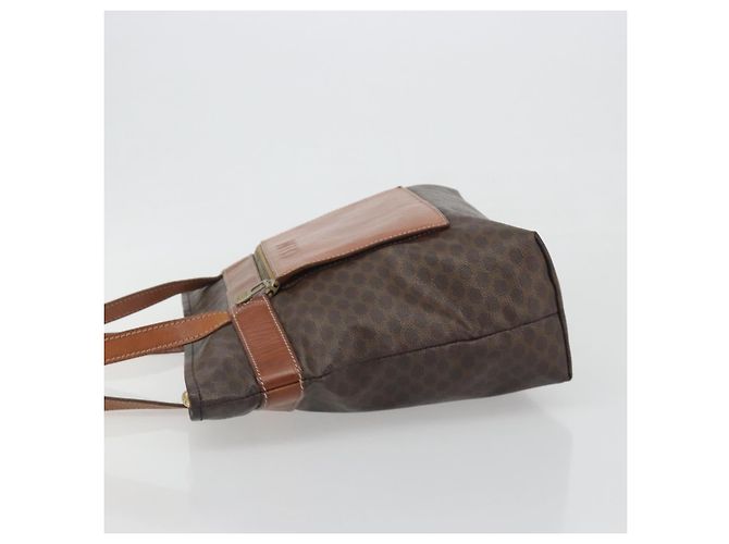 Céline Borsa a tracolla CELINE Macadam Canvas PVC Leather Brown Gold Auth 196695A Marrone D'oro - vista 5