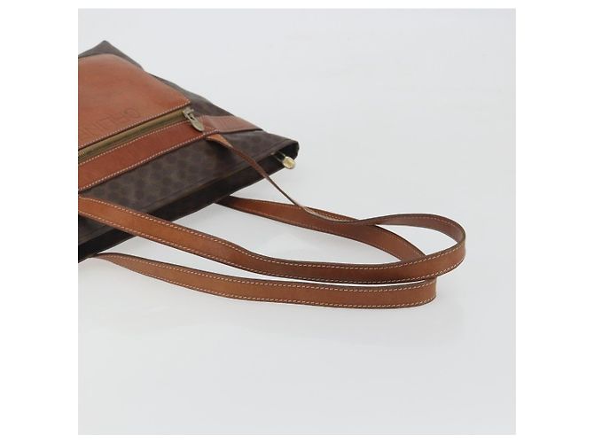 Céline Borsa a tracolla CELINE Macadam Canvas PVC Leather Brown Gold Auth 196695A Marrone D'oro - vista 7