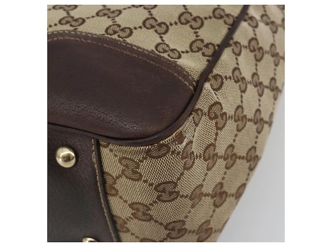 GUCCI GG Canvas Web Sherry Line Tote Bag Braun Gold 163805 Auth mr2841 Golden - Ansicht 10