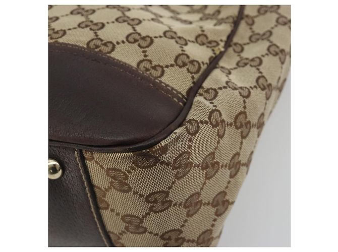 GUCCI GG Canvas Web Sherry Line Tote Bag Braun Gold 163805 Auth mr2841 Golden - Ansicht 12