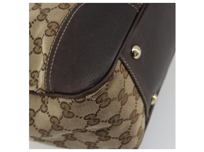 GUCCI GG Canvas Web Sherry Line Tote Bag Braun Gold 163805 Auth mr2841 Golden - Ansicht 13