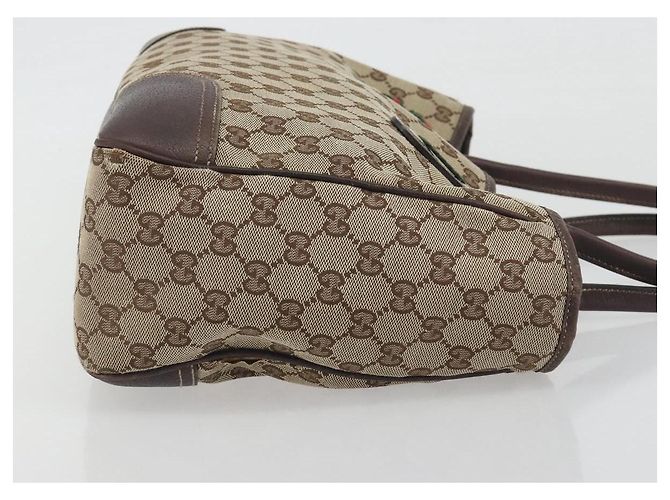 GUCCI GG Canvas Web Sherry Line Tote Bag Braun Gold 163805 Auth mr2841 Golden - Ansicht 4