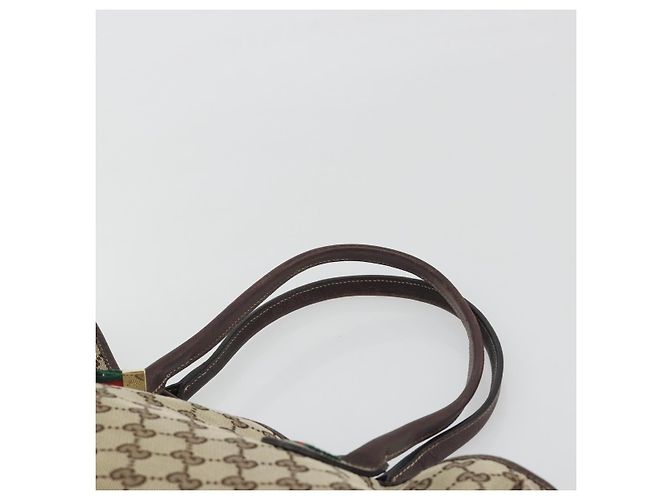 GUCCI GG Canvas Web Sherry Line Tote Bag Braun Gold 163805 Auth mr2841 Golden - Ansicht 8