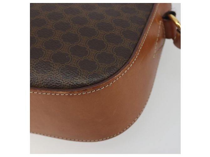 Céline Borsa a tracolla CELINE Macadam Canvas PVC Leather Brown Gold Auth mr2826 Marrone D'oro - vista 10