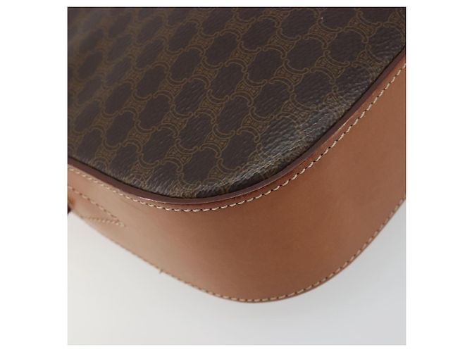 Céline Borsa a tracolla CELINE Macadam Canvas PVC Leather Brown Gold Auth mr2826 Marrone D'oro - vista 11