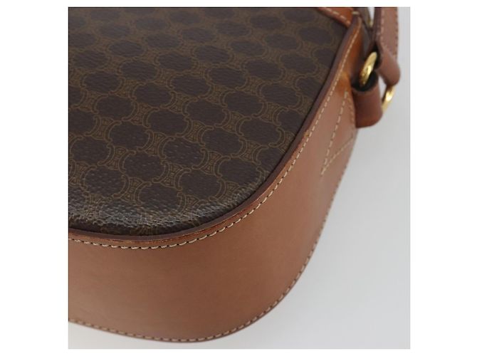 Céline Borsa a tracolla CELINE Macadam Canvas PVC Leather Brown Gold Auth mr2826 Marrone D'oro - vista 12
