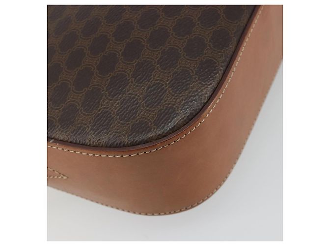 Céline Borsa a tracolla CELINE Macadam Canvas PVC Leather Brown Gold Auth mr2826 Marrone D'oro - vista 13