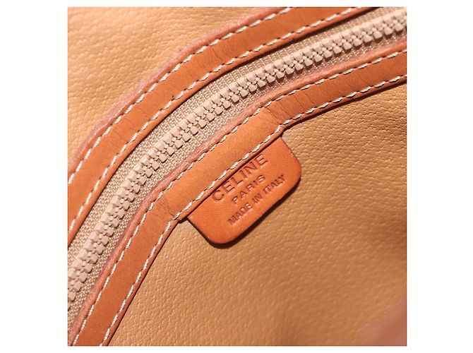 Céline Borsa a tracolla CELINE Macadam Canvas PVC Leather Brown Gold Auth mr2826 Marrone D'oro - vista 16