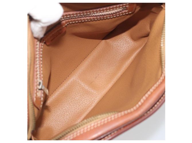 Céline Borsa a tracolla CELINE Macadam Canvas PVC Leather Brown Gold Auth mr2826 Marrone D'oro - vista 17