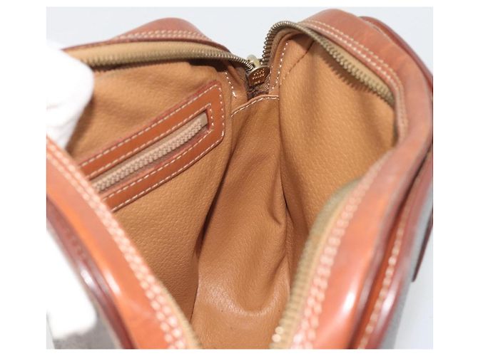 Céline Borsa a tracolla CELINE Macadam Canvas PVC Leather Brown Gold Auth mr2826 Marrone D'oro - vista 18