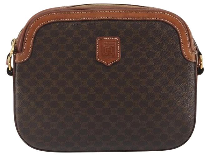 Céline Borsa a tracolla CELINE Macadam Canvas PVC Leather Brown Gold Auth mr2826 Marrone D'oro - vista 2