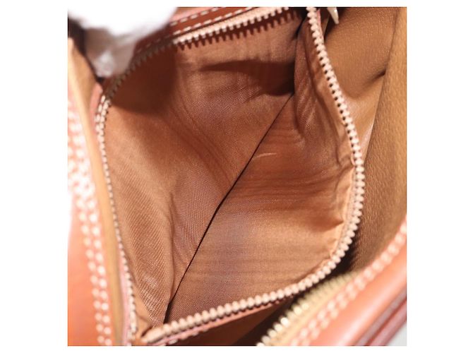 Céline Borsa a tracolla CELINE Macadam Canvas PVC Leather Brown Gold Auth mr2826 Marrone D'oro - vista 21