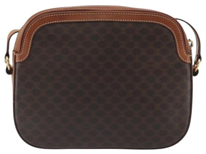 Céline Borsa a tracolla CELINE Macadam Canvas PVC Leather Brown Gold Auth mr2826 Marrone D'oro - vista 3