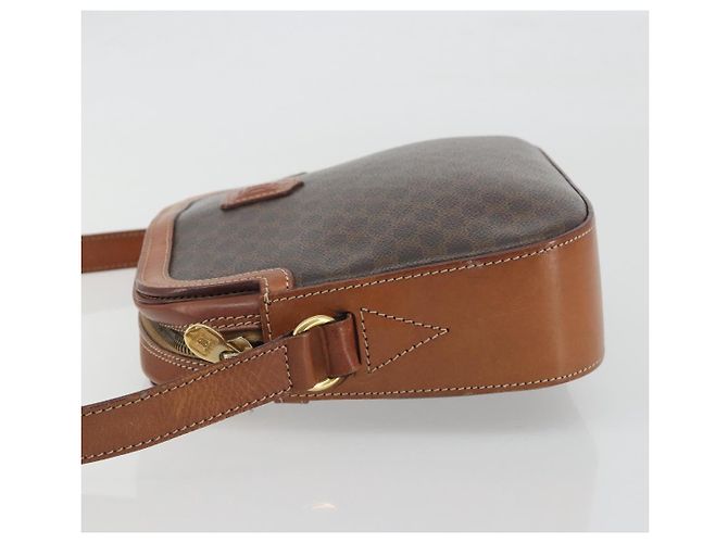 Céline Borsa a tracolla CELINE Macadam Canvas PVC Leather Brown Gold Auth mr2826 Marrone D'oro - vista 5