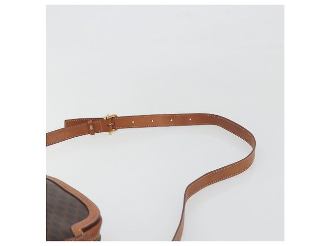 Céline Borsa a tracolla CELINE Macadam Canvas PVC Leather Brown Gold Auth mr2826 Marrone D'oro - vista 8