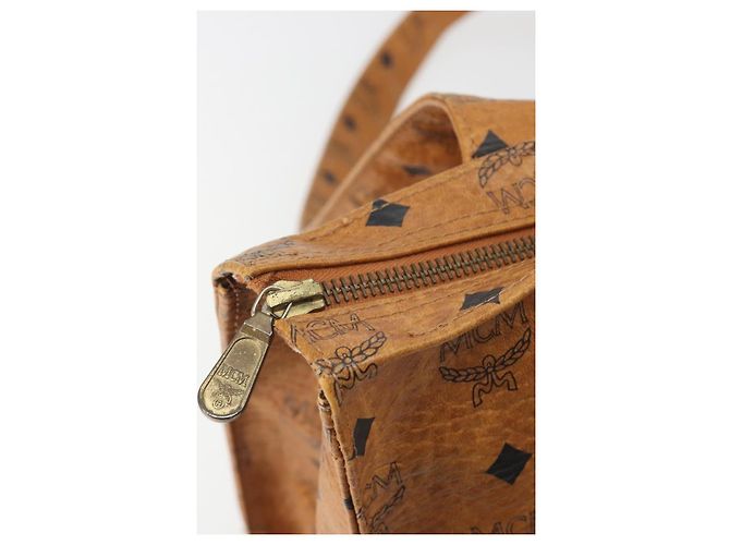Borsa Tote MCM Vicetos PVC Pelle Marrone Tono Oro Auth BA14772 - vista 16
