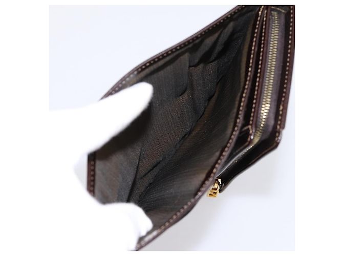 Cartera bifold FENDI Zucca Canvas Negro Marrón Auth 196628V Castaño - vista 10