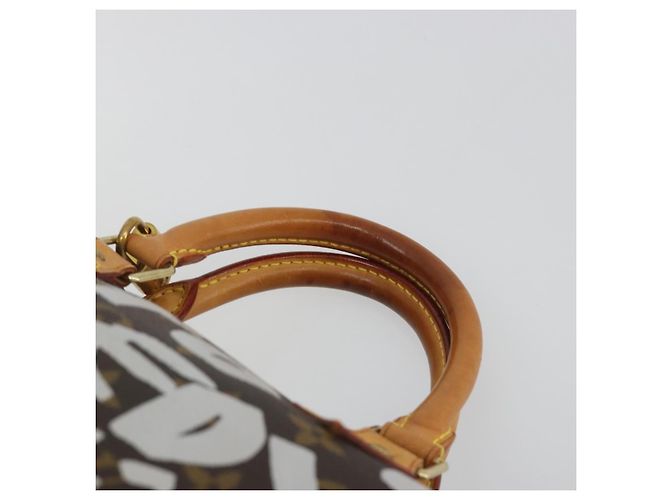 Borsa LOUIS VUITTON Monogram Graffiti Speedy 30 White M92195 LV Auth 192043SAV Bianco Monogramma - vista 8